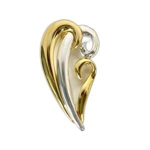 Monet Gold & Silver Tone Brooch Or Lapel Pin Signed 3 Inch By 1.75 Inch